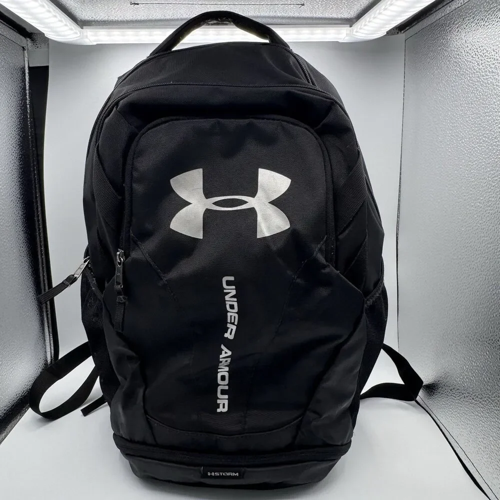 Under Armour Hustle 3.0 Backpack Black UA Storm Laptop Gym School VGUC